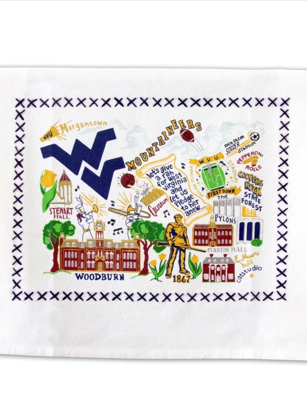 West Virginia University WVU Collegiate Dish Towel
